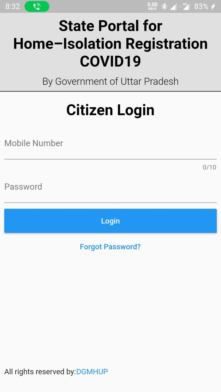 UP Home Isolation App For UP Government